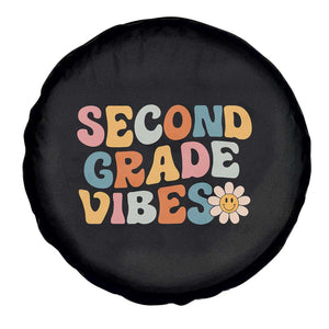 Groovy Retro Second Grade Vibes Spare Tire Cover Back to School 2nd Grade Team TS01 Print Your Wear