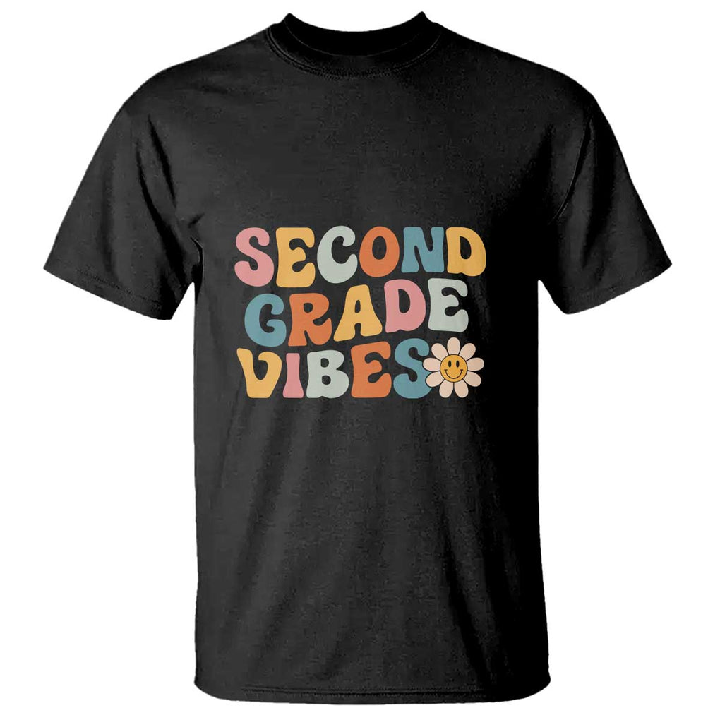 Retro Second Grade Vibes T Shirt 2nd Grade Team, 1st Day of School TS01 Black Print Your Wear