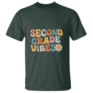 Retro Second Grade Vibes T Shirt 2nd Grade Team, 1st Day of School TS01 Dark Forest Green Print Your Wear