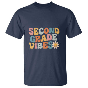 Retro Second Grade Vibes T Shirt 2nd Grade Team, 1st Day of School TS01 Navy Print Your Wear