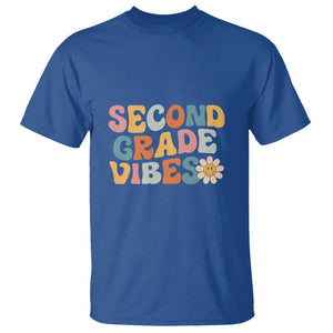 Retro Second Grade Vibes T Shirt 2nd Grade Team, 1st Day of School TS01 Royal Blue Print Your Wear