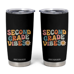 Groovy Retro Second Grade Vibes Tumbler Cup Back to School 2nd Grade Team TS01 Black Print Your Wear