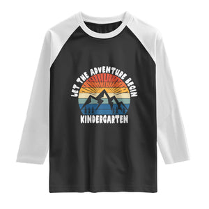 Kindergarten First Day of School Raglan Shirt Let the Adventure Begin Cute Back to School Gift TS01 Black White Print Your Wear