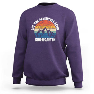 Kindergarten 1st Day of School Sweatshirt Let the Adventure Begin TS01 Purple Print Your Wear