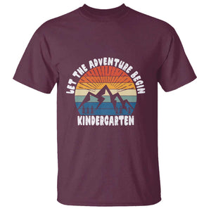 Kindergarten 1st Day of School T Shirt Let the Adventure Begin TS01 Maroon Print Your Wear