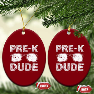 Pre-K Dude Cool First Day of Preschool Ceramic Ornament Back to School Boys Gift TS01 Print Your Wear