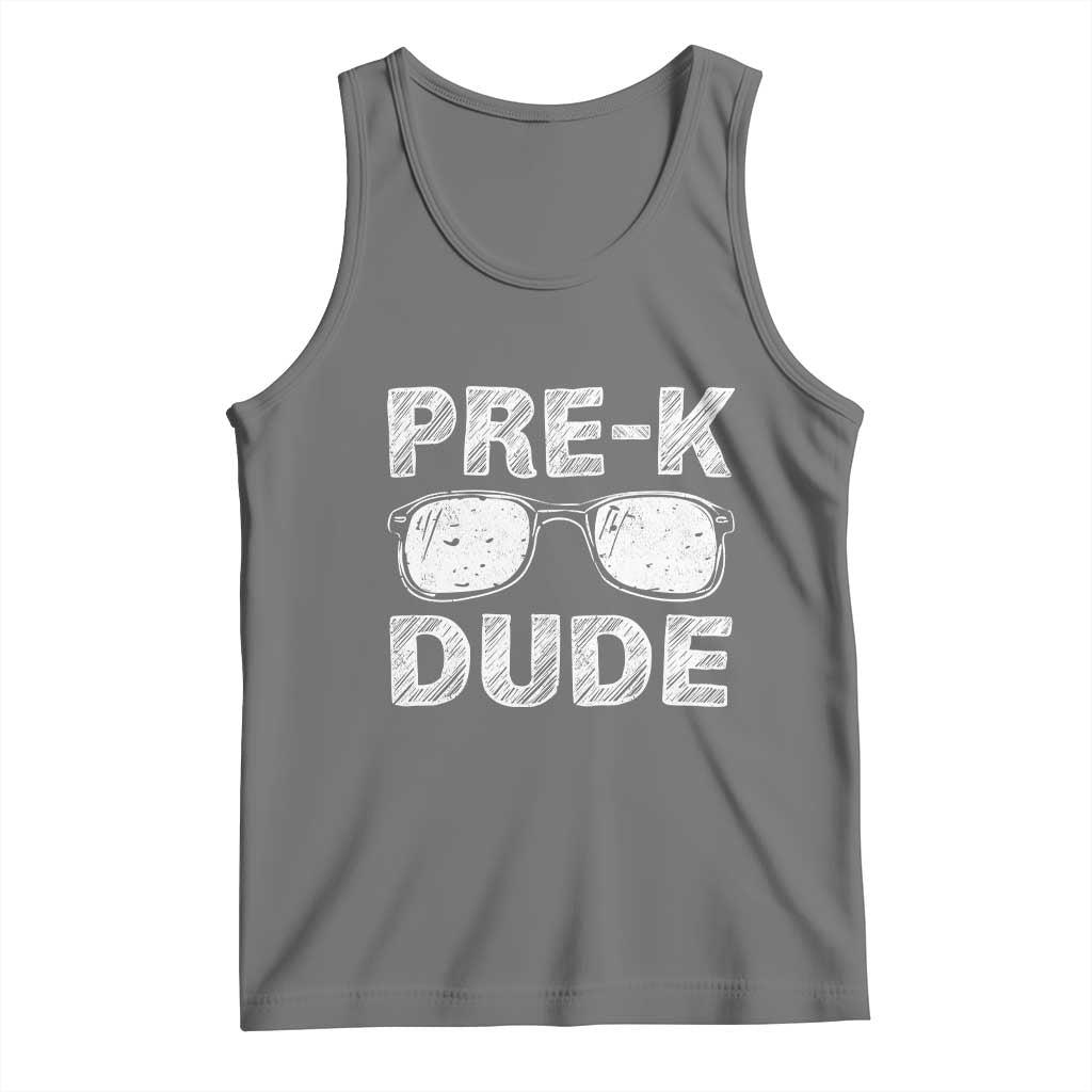 Pre-K Dude Cool First Day of Preschool Tank Top Back to School Boys Gift TS01 Black Heather Print Your Wear
