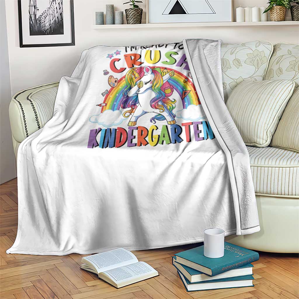 Ready to Crush Kindergarten Cute Girls Throw Blanket First Day Back to School TS01 Print Your Wear