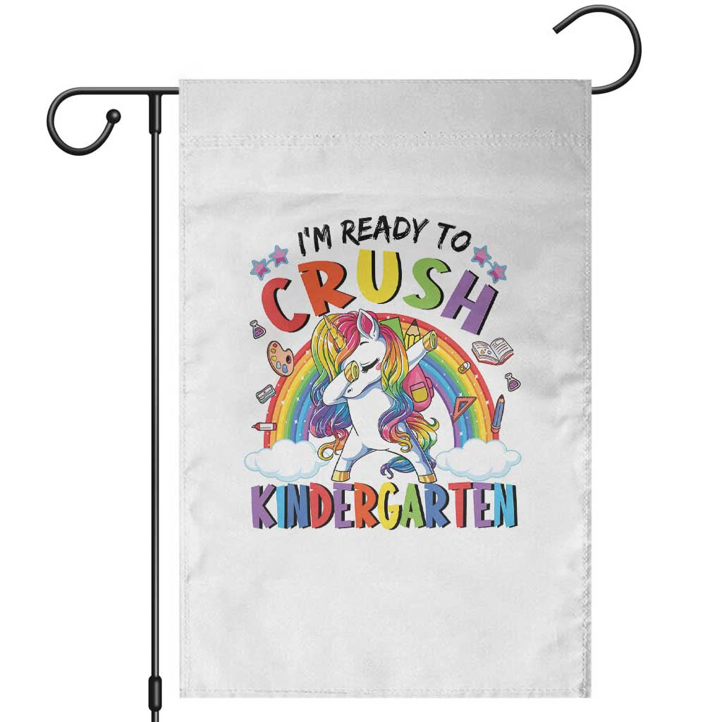 Ready to Crush Kindergarten Cute Girls Garden Flag First Day Back to School TS01 White Print Your Wear