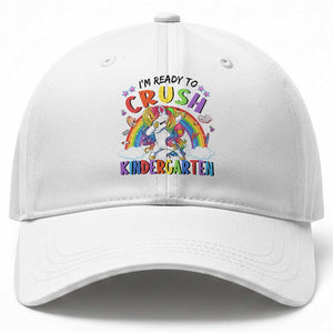 Ready to Crush Kindergarten Cute Girls Baseball Cap First Day Back to School TS01 Print Your Wear