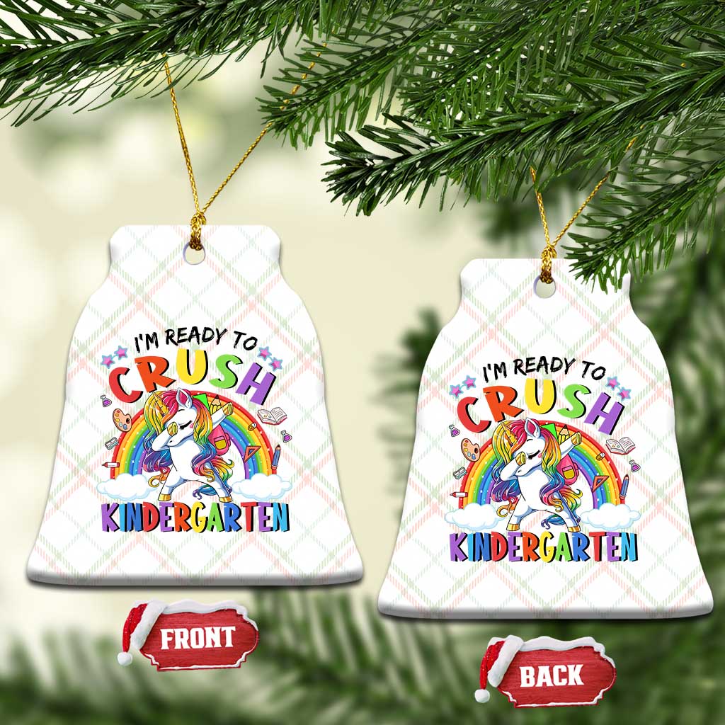 Ready to Crush Kindergarten Cute Girls Ceramic Ornament First Day Back to School TS01 Print Your Wear
