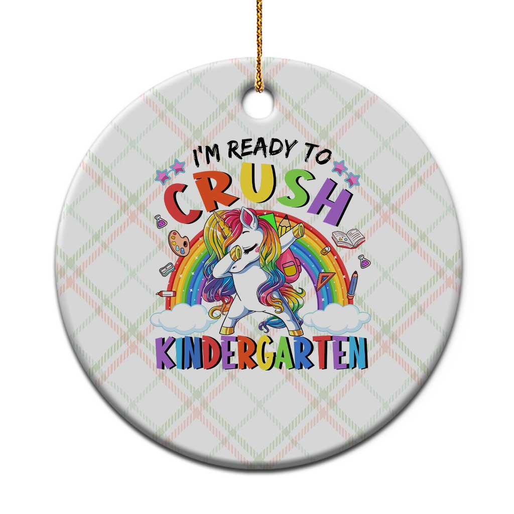 Ready to Crush Kindergarten Cute Girls Ceramic Ornament First Day Back to School TS01 1pc Christmas Plaid Print Your Wear