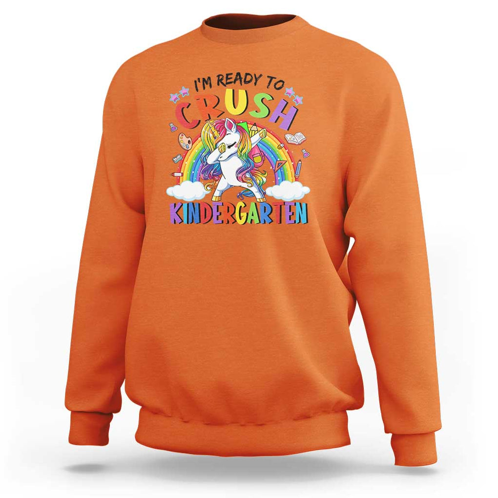 Kids Girl Crush Kindergarten Sweatshirt First Day Back to School TS01 Orange Print Your Wear