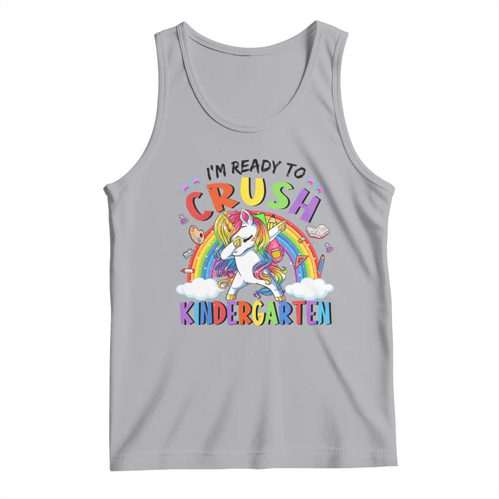 Ready to Crush Kindergarten Cute Girls Tank Top First Day Back to School TS01 Athletic Heather Print Your Wear