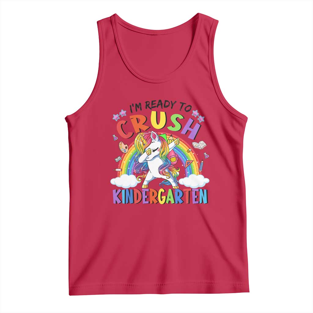 Ready to Crush Kindergarten Cute Girls Tank Top First Day Back to School TS01 Red Print Your Wear