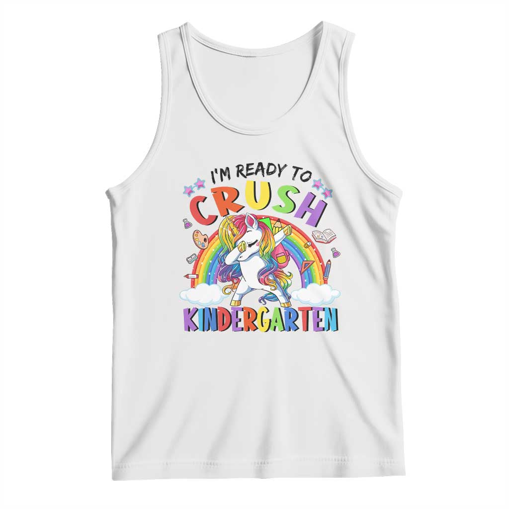 Ready to Crush Kindergarten Cute Girls Tank Top First Day Back to School TS01 White Print Your Wear
