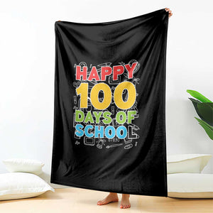 Happy 100 Days of School Throw Blanket Cute Celebration Gift for Teachers and Kids TS01 Print Your Wear