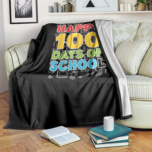 Happy 100 Days of School Throw Blanket Cute Celebration Gift for Teachers and Kids TS01 Print Your Wear