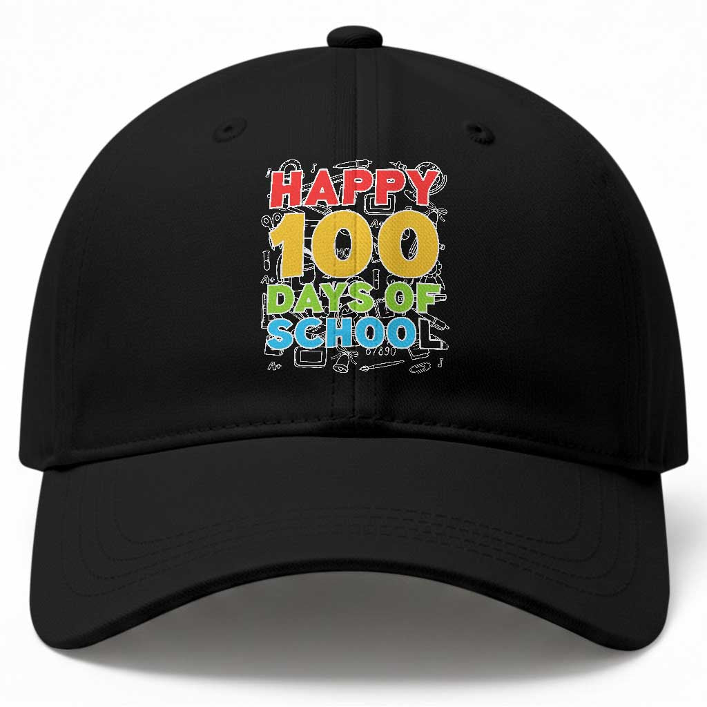 Happy 100 Days of School Baseball Cap Cute Celebration Gift for Teachers and Kids TS01 Print Your Wear