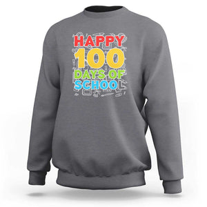 Happy 100 Days Sweatshirt 100th Day of School Celebration TS01 Charcoal Print Your Wear