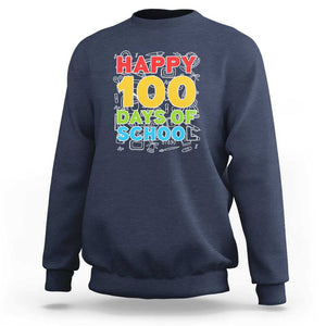 Happy 100 Days Sweatshirt 100th Day of School Celebration TS01 Navy Print Your Wear