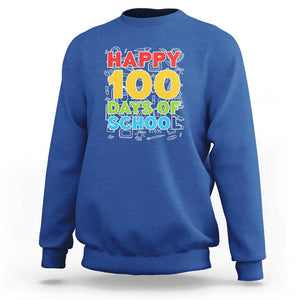 Happy 100 Days Sweatshirt 100th Day of School Celebration TS01 Royal Blue Print Your Wear