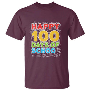 Happy 100 Days T Shirt 100th Day of School Celebration TS01 Maroon Print Your Wear