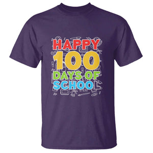 Happy 100 Days T Shirt 100th Day of School Celebration TS01 Purple Print Your Wear