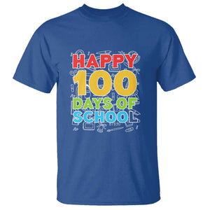 Happy 100 Days T Shirt 100th Day of School Celebration TS01 Royal Blue Print Your Wear