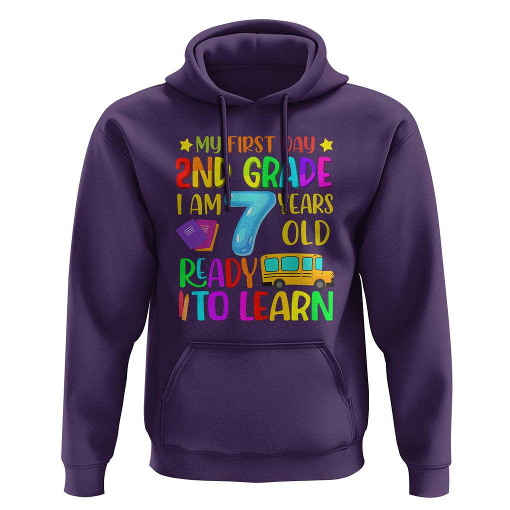 My First Day of 2nd Grade Hoodie Ready to Learn, Back to School TS01 Purple Print Your Wear