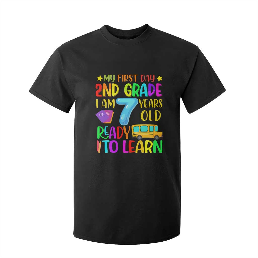 My First Day of 2nd Grade T Shirt For Kid Ready to Learn Back to School TS01 Black Print Your Wear