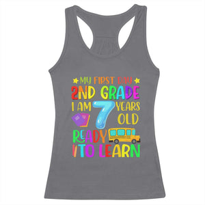 My First Day of 2nd Grade Racerback Tank Top Ready to Learn Back to School TS01 Charcoal Print Your Wear