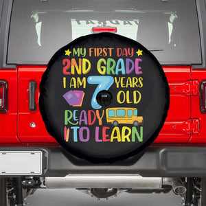 My First Day of 2nd Grade Spare Tire Cover Ready to Learn Back to School TS01 Black Print Your Wear