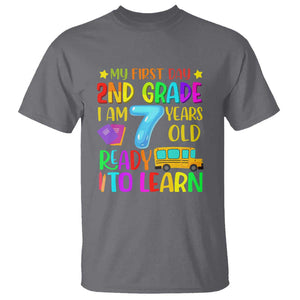 My First Day of 2nd Grade T Shirt Ready to Learn, Back to School TS01 Charcoal Print Your Wear