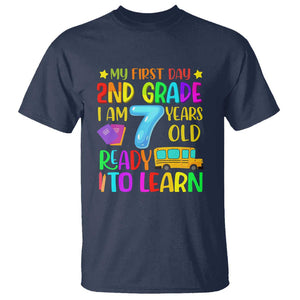 My First Day of 2nd Grade T Shirt Ready to Learn, Back to School TS01 Navy Print Your Wear