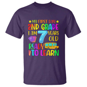 My First Day of 2nd Grade T Shirt Ready to Learn, Back to School TS01 Purple Print Your Wear