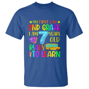 My First Day of 2nd Grade T Shirt Ready to Learn, Back to School TS01 Royal Blue Print Your Wear