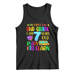 My First Day of 2nd Grade Tank Top Ready to Learn Back to School TS01 Black Print Your Wear