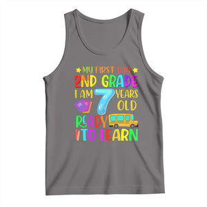My First Day of 2nd Grade Tank Top Ready to Learn Back to School TS01 Deep Heather Print Your Wear