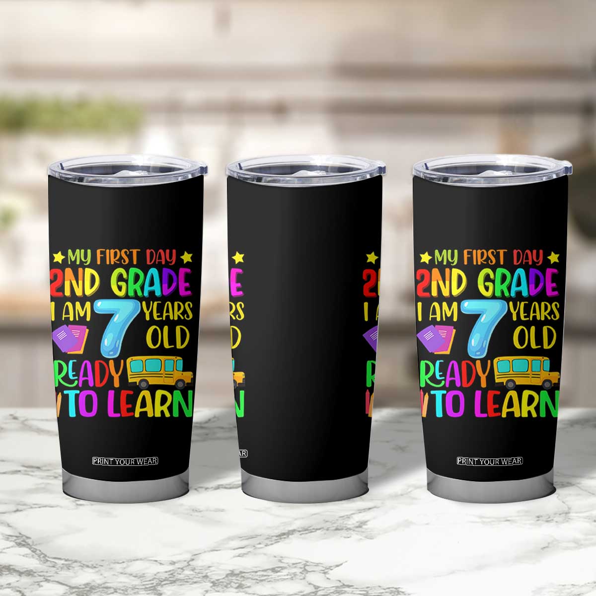 My First Day of 2nd Grade Tumbler Cup Ready to Learn Back to School TS01 Print Your Wear