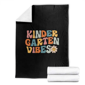 Retro Kindergarten Vibes Throw Blanket Cute Kinder Crew First Day of School TS01 Black Print Your Wear