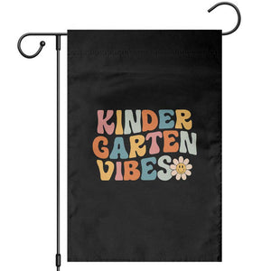 Retro Kindergarten Vibes Garden Flag Cute Kinder Crew First Day of School TS01 Black Print Your Wear