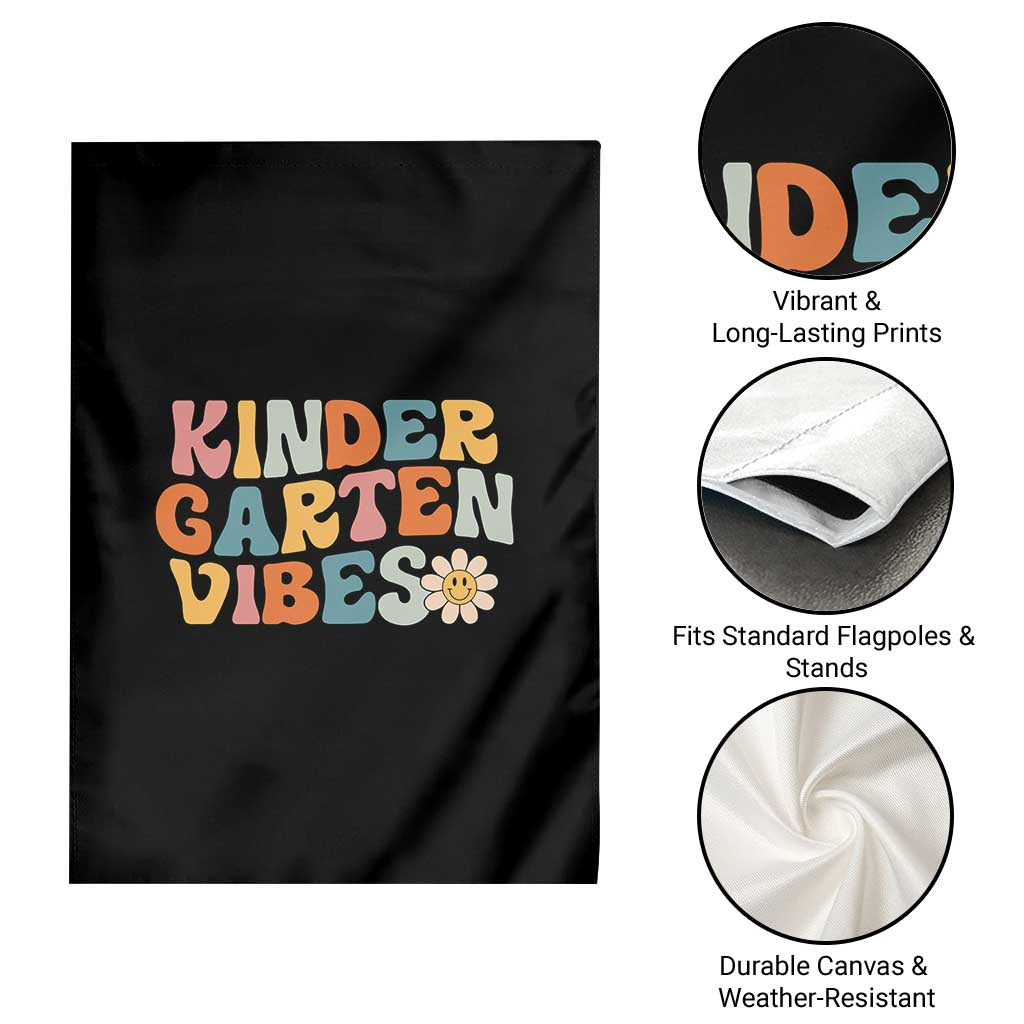 Retro Kindergarten Vibes Garden Flag Cute Kinder Crew First Day of School TS01 Print Your Wear
