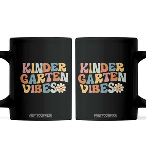 Retro Kindergarten Vibes Coffee Mug Cute Kinder Crew First Day of School TS01 Black Print Your Wear