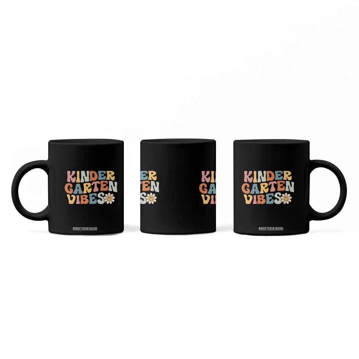 Retro Kindergarten Vibes Coffee Mug Cute Kinder Crew First Day of School TS01 Print Your Wear