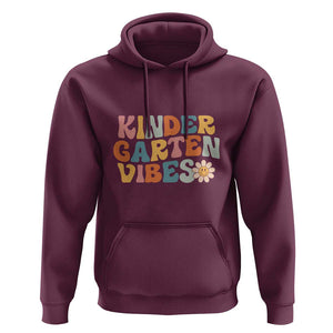 Retro Kindergarten Vibes Hoodie Kinder Crew, First Day of School TS01 Maroon Print Your Wear