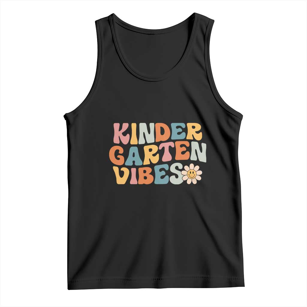 Retro Kindergarten Vibes Tank Top Cute Kinder Crew First Day of School TS01 Black Print Your Wear