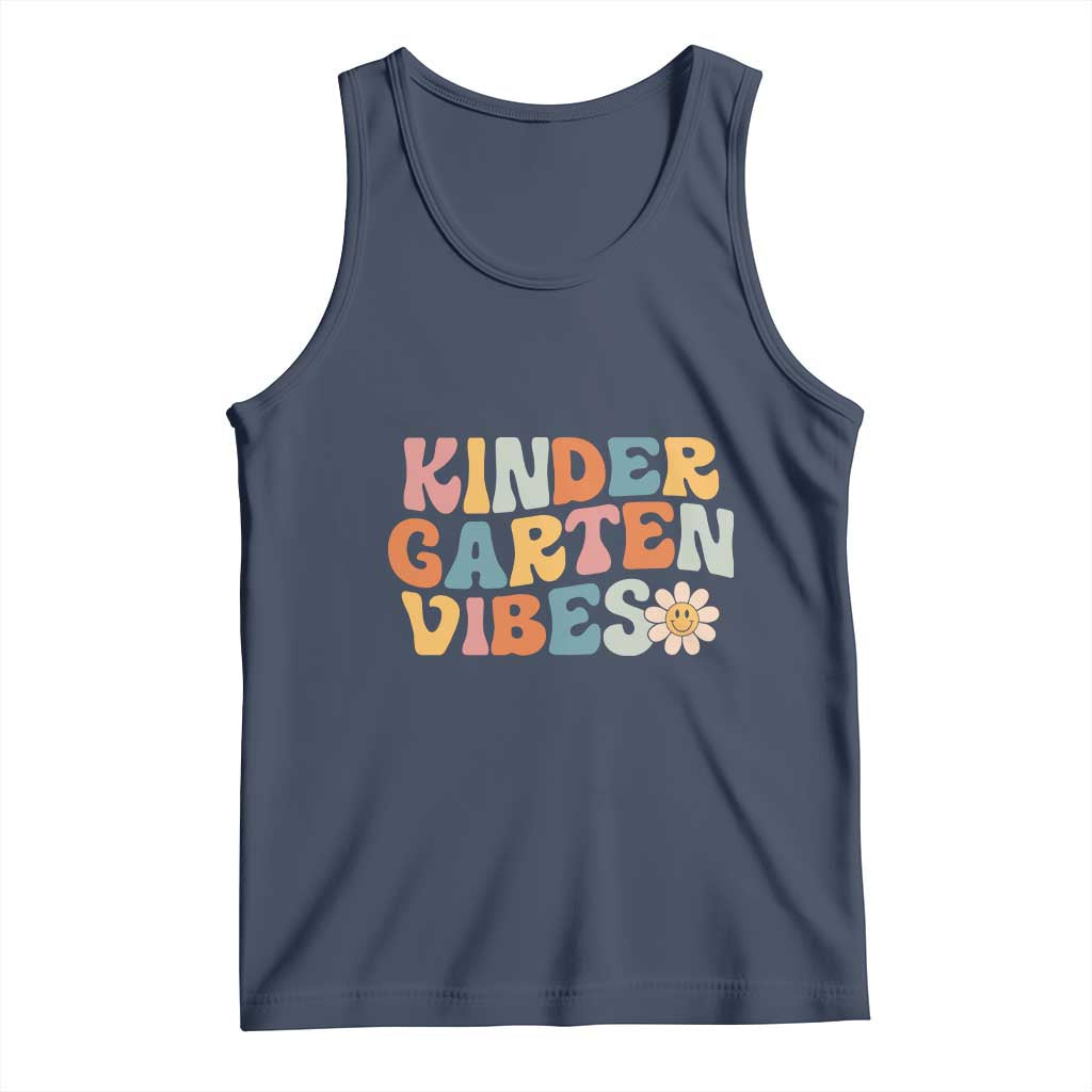 Retro Kindergarten Vibes Tank Top Cute Kinder Crew First Day of School TS01 Navy Print Your Wear
