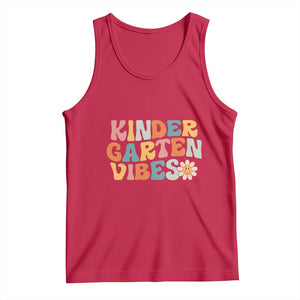 Retro Kindergarten Vibes Tank Top Cute Kinder Crew First Day of School TS01 Red Print Your Wear