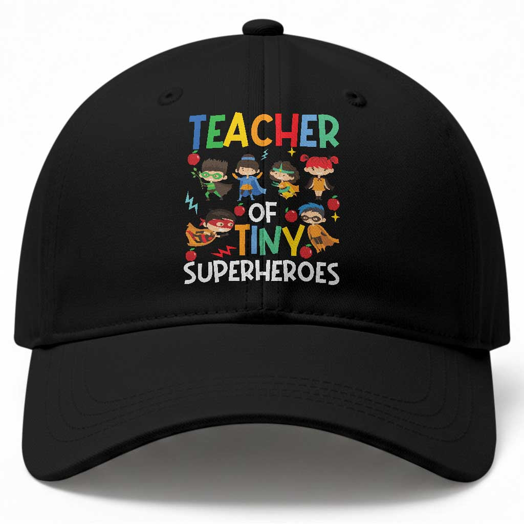 Teacher of Tiny Superheroes Baseball Cap Funny 100th Day of School TS01 Print Your Wear